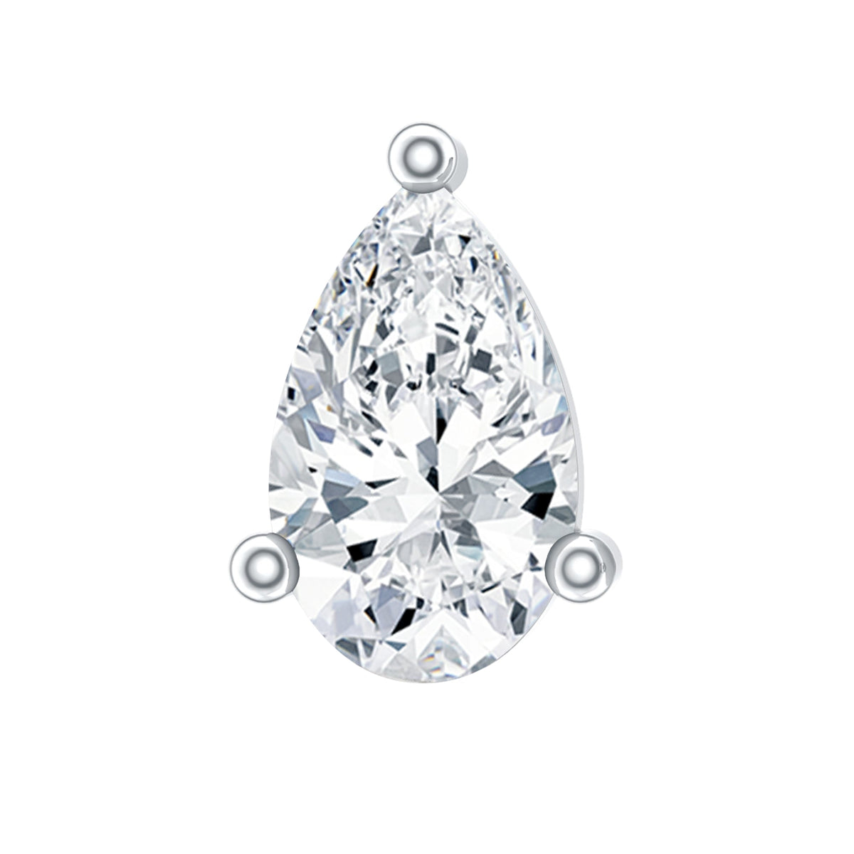 Solitaire Pear Shape Diamond Earring for Tragus Piercing