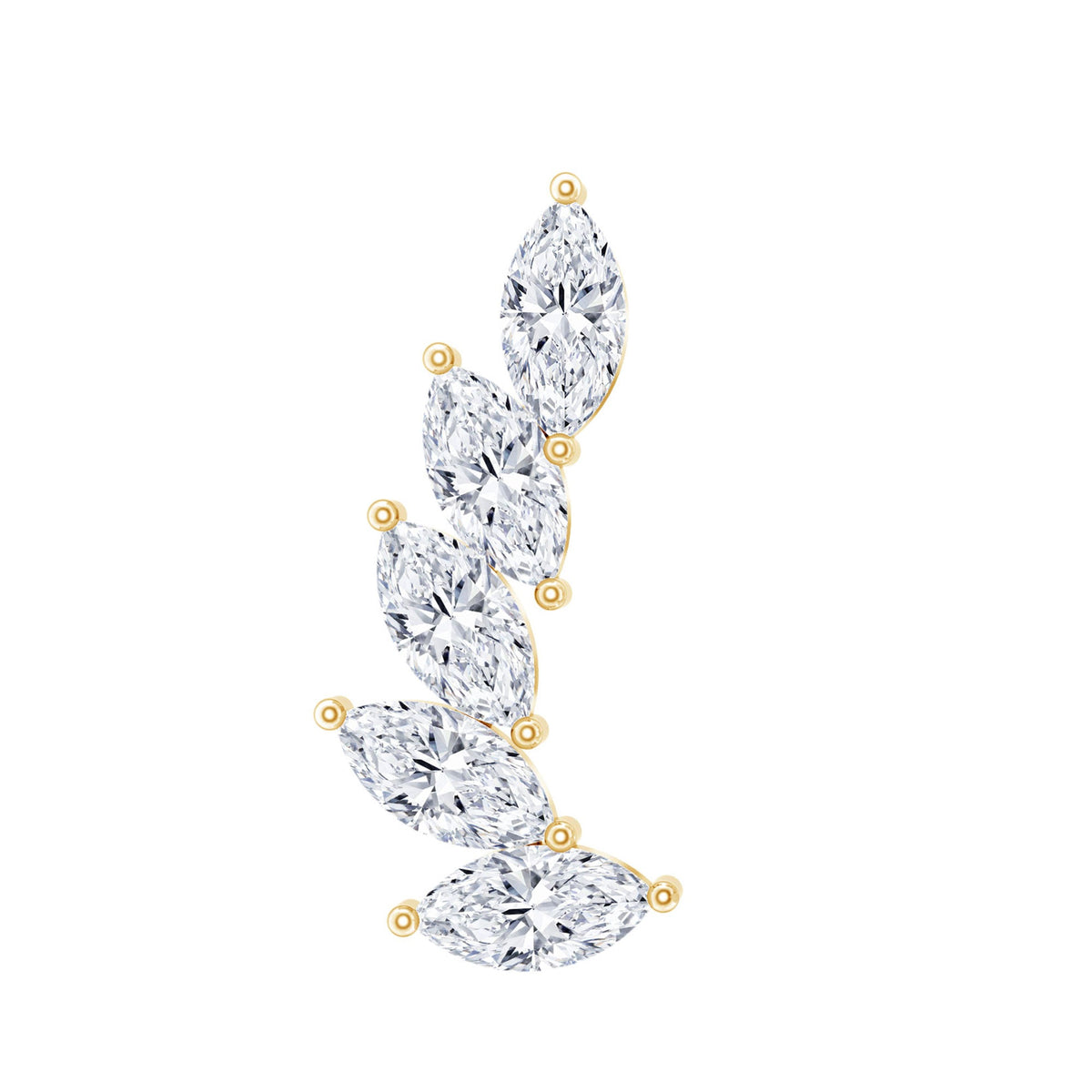 Marquise Diamond Crawler Earring for Helix Piercing