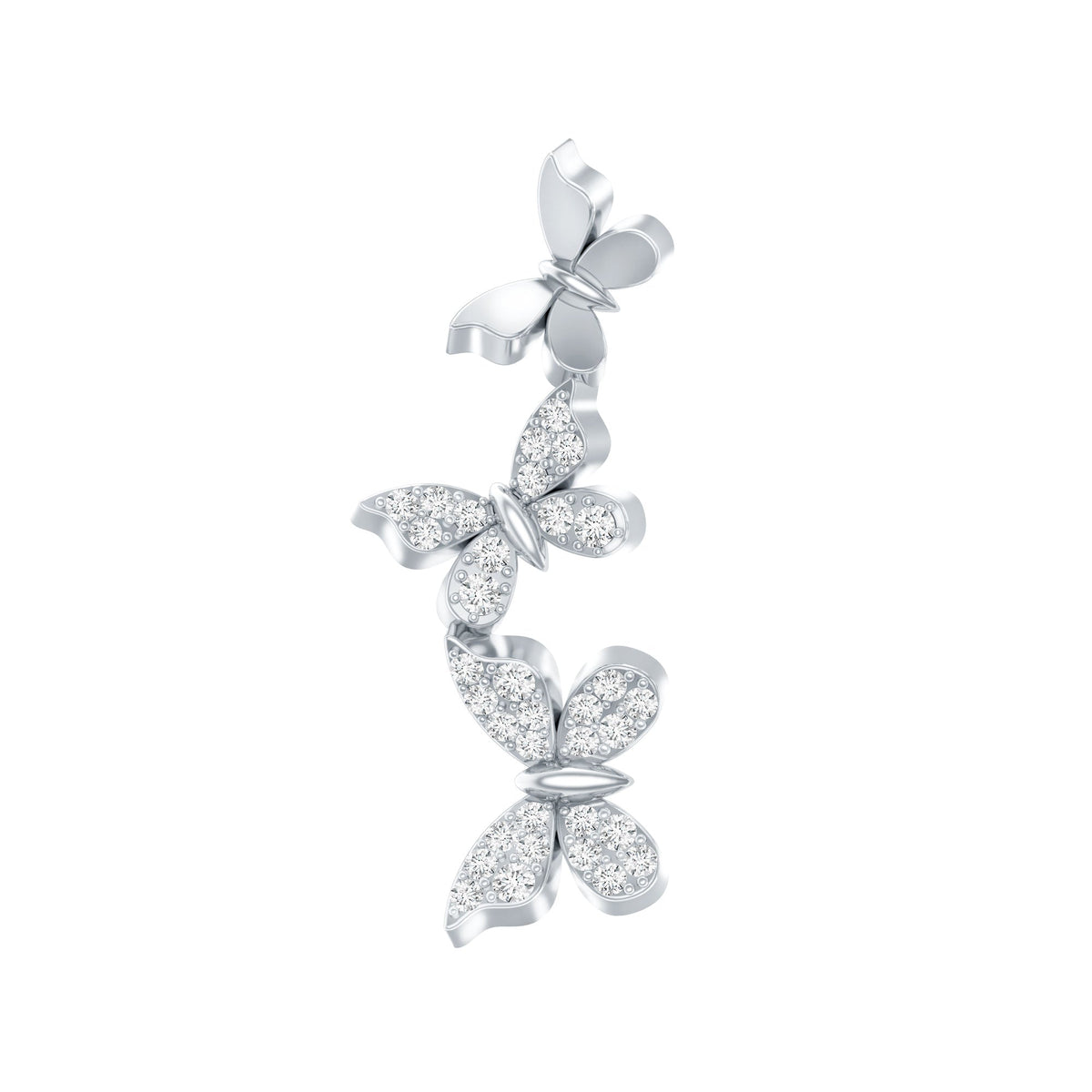 Diamond Butterfly Crawler Earring for Helix Piercing