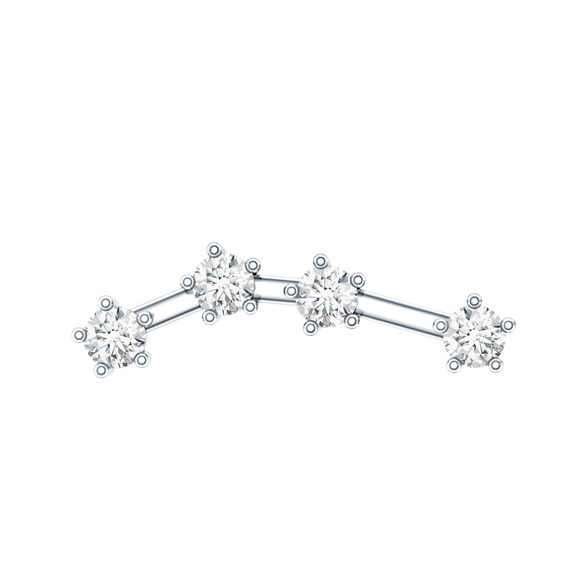 Diamond Aquarius Zodiac Earring for Helix Piercing