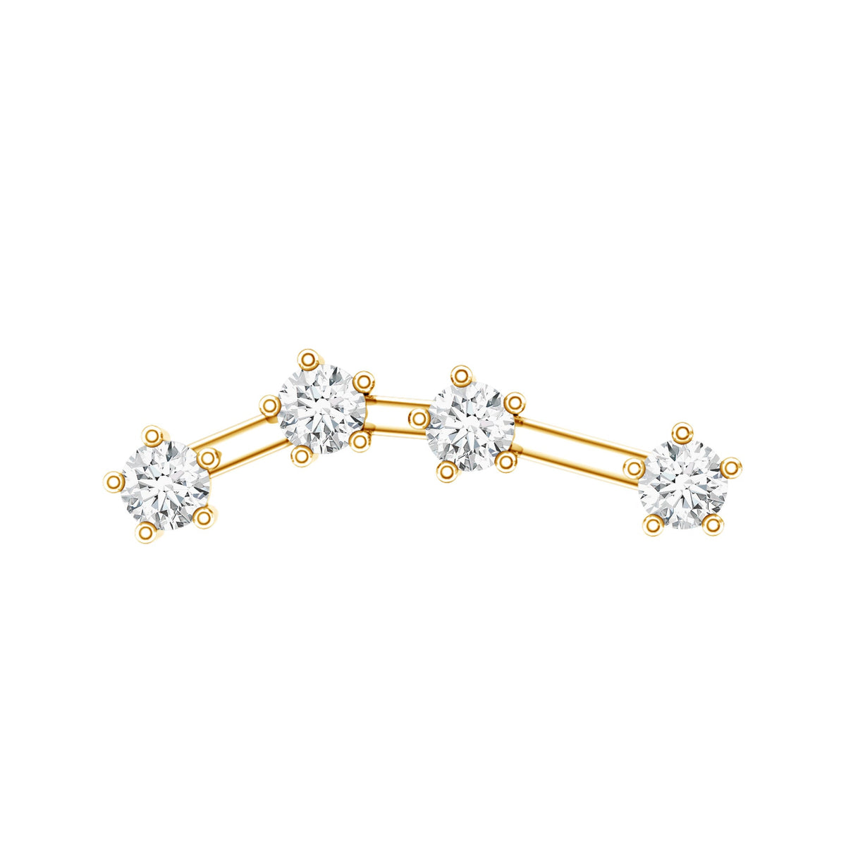 Diamond Aquarius Zodiac Earring for Helix Piercing