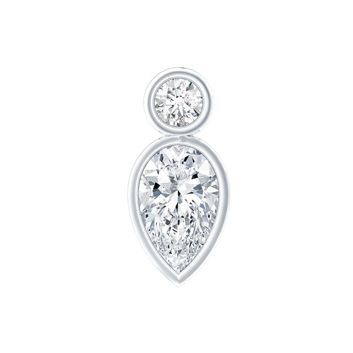 Pear Shape Diamond Two Stone Helix Earring