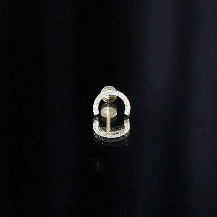 Certified Diamond Half Circle Earring for Piercing