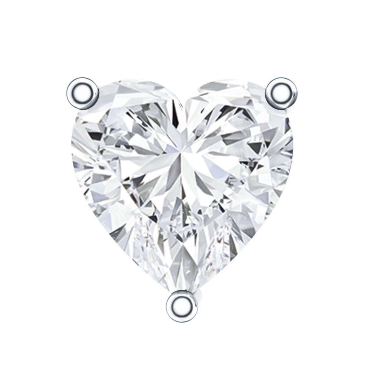 Solitaire Diamond Heart Earring with Flat Back