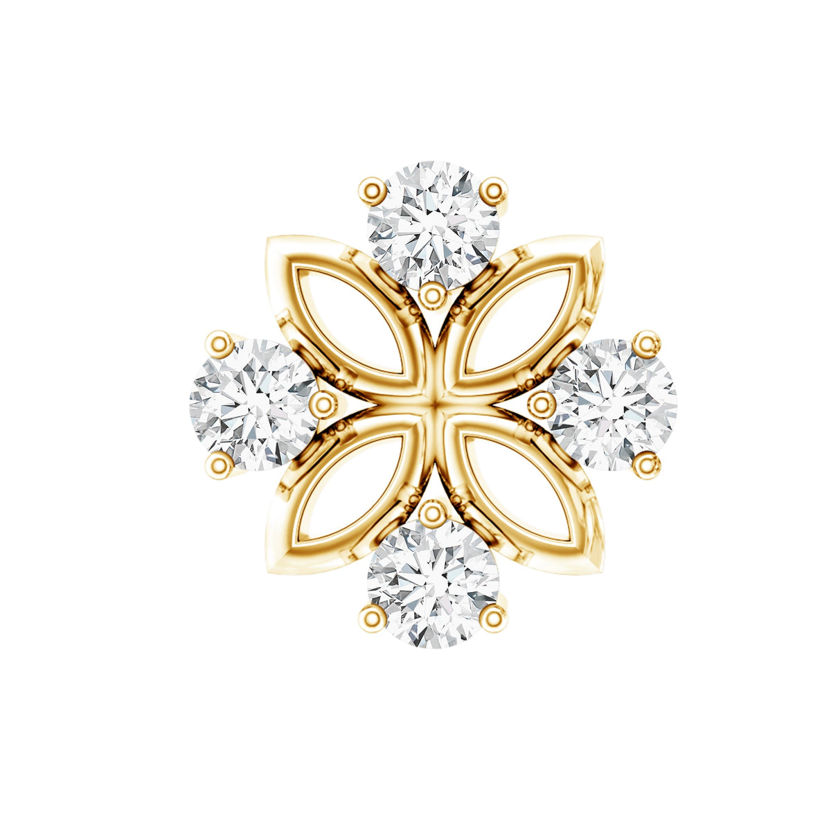 Nature Inspired Certified Diamond Flower Earring for Helix Piercing