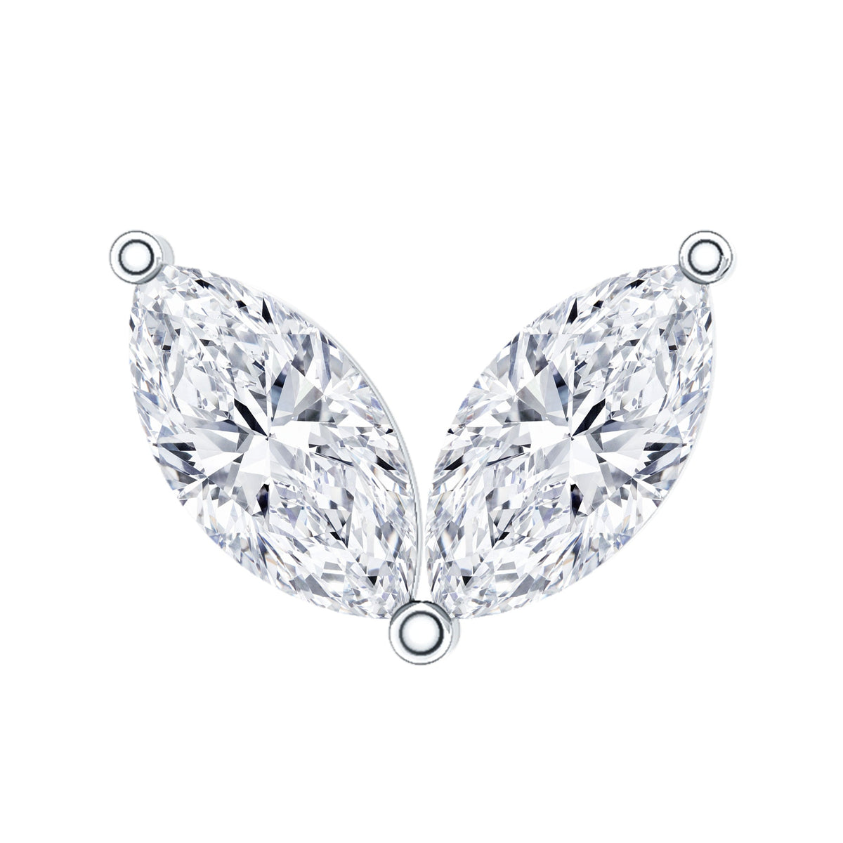 Marquise Diamond Two Stone Earring for Tragus Piercing