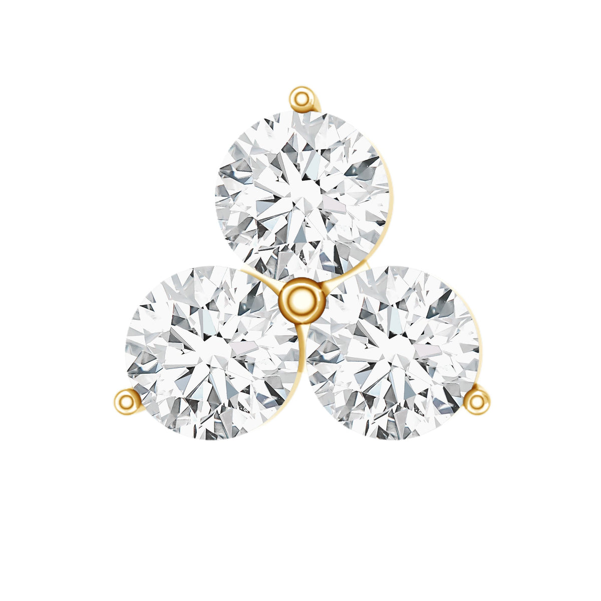 Dainty Diamond Trio Earring for Helix Piercing