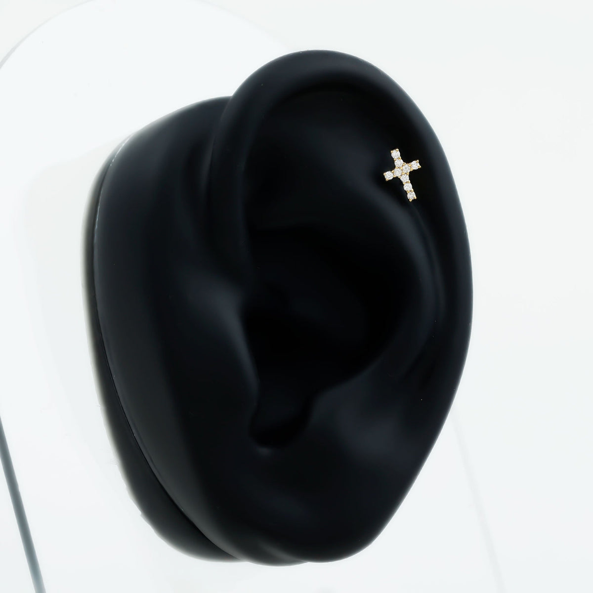 Minimalist Diamond Cross Cartilage Earring