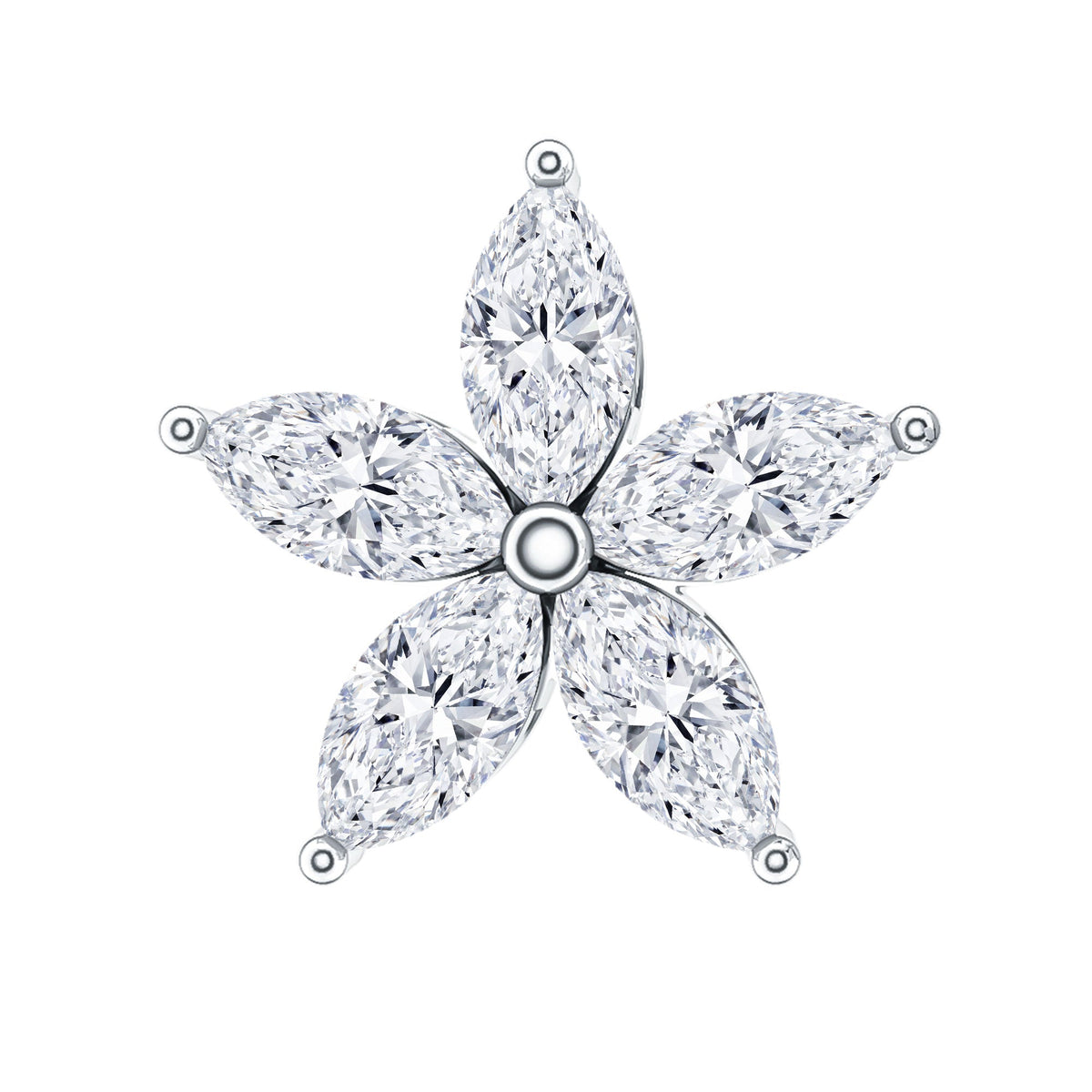 Marquise Diamond Floral Upper Lobe Earring