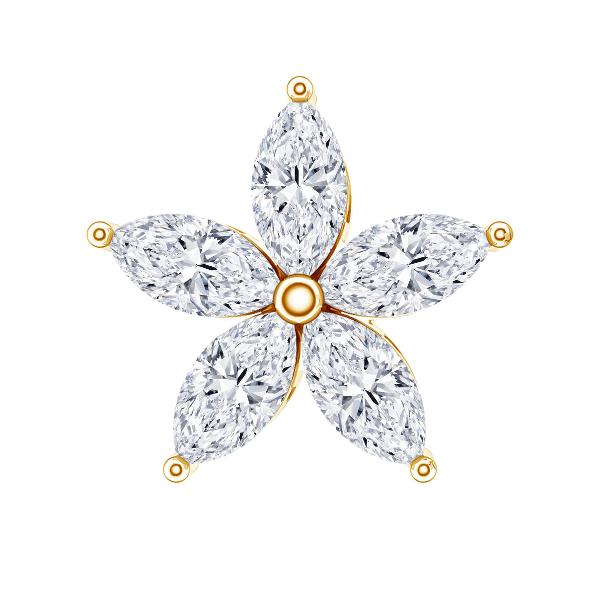 Marquise Diamond Floral Upper Lobe Earring
