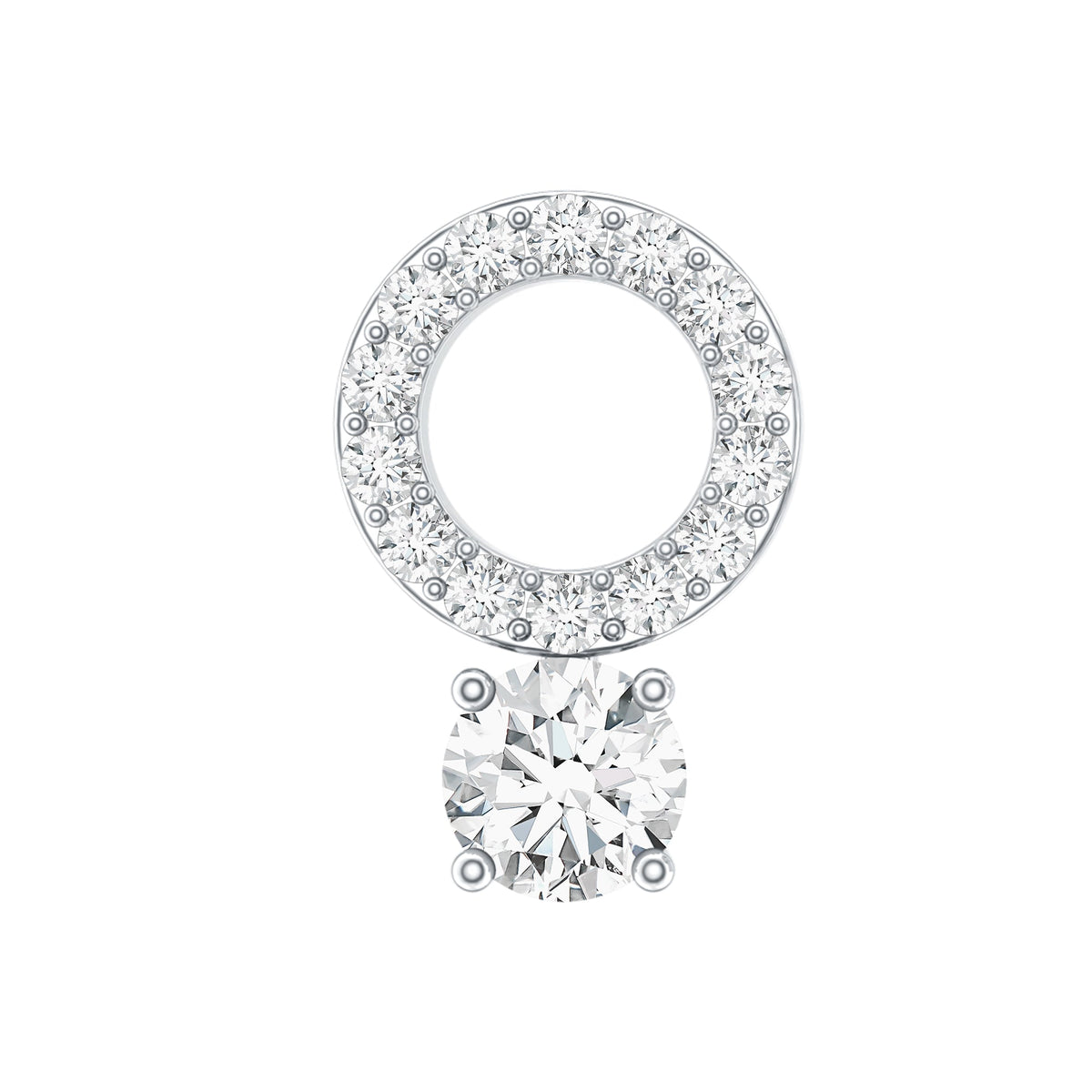 Minimalist Diamond Open Circle Helix Earring
