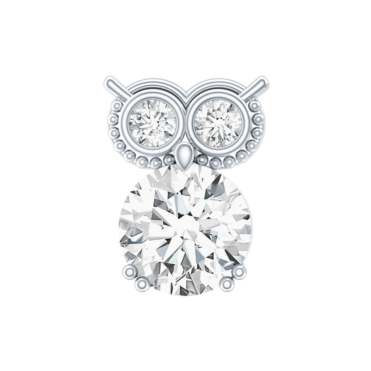 Diamond Owl Earring for Cartilage Piercing