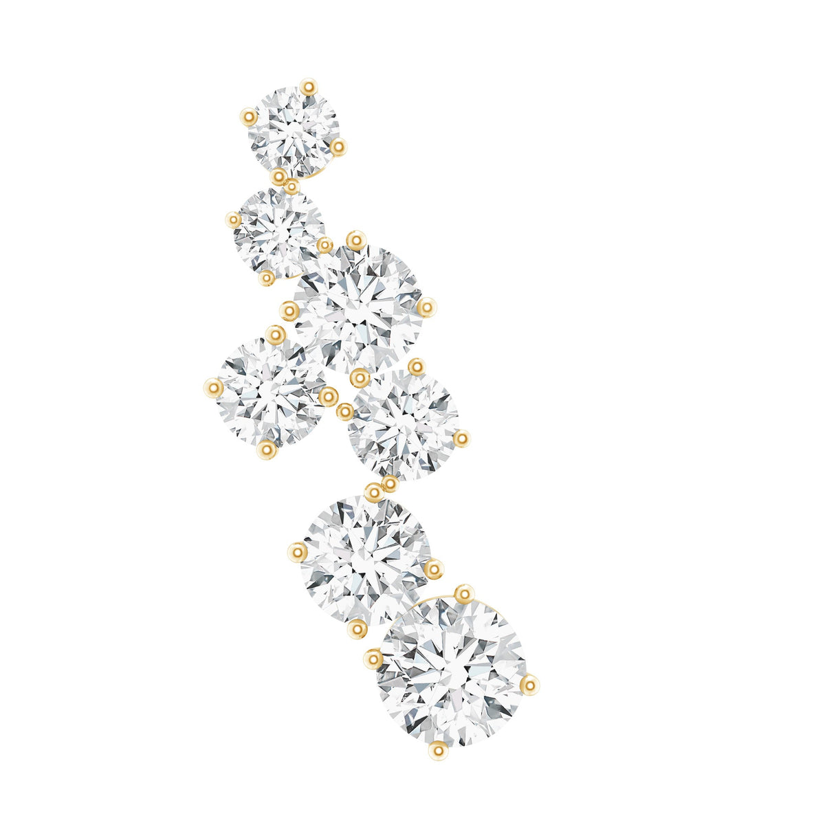 Simple Diamond Helix Piercing Earring with Flat Back