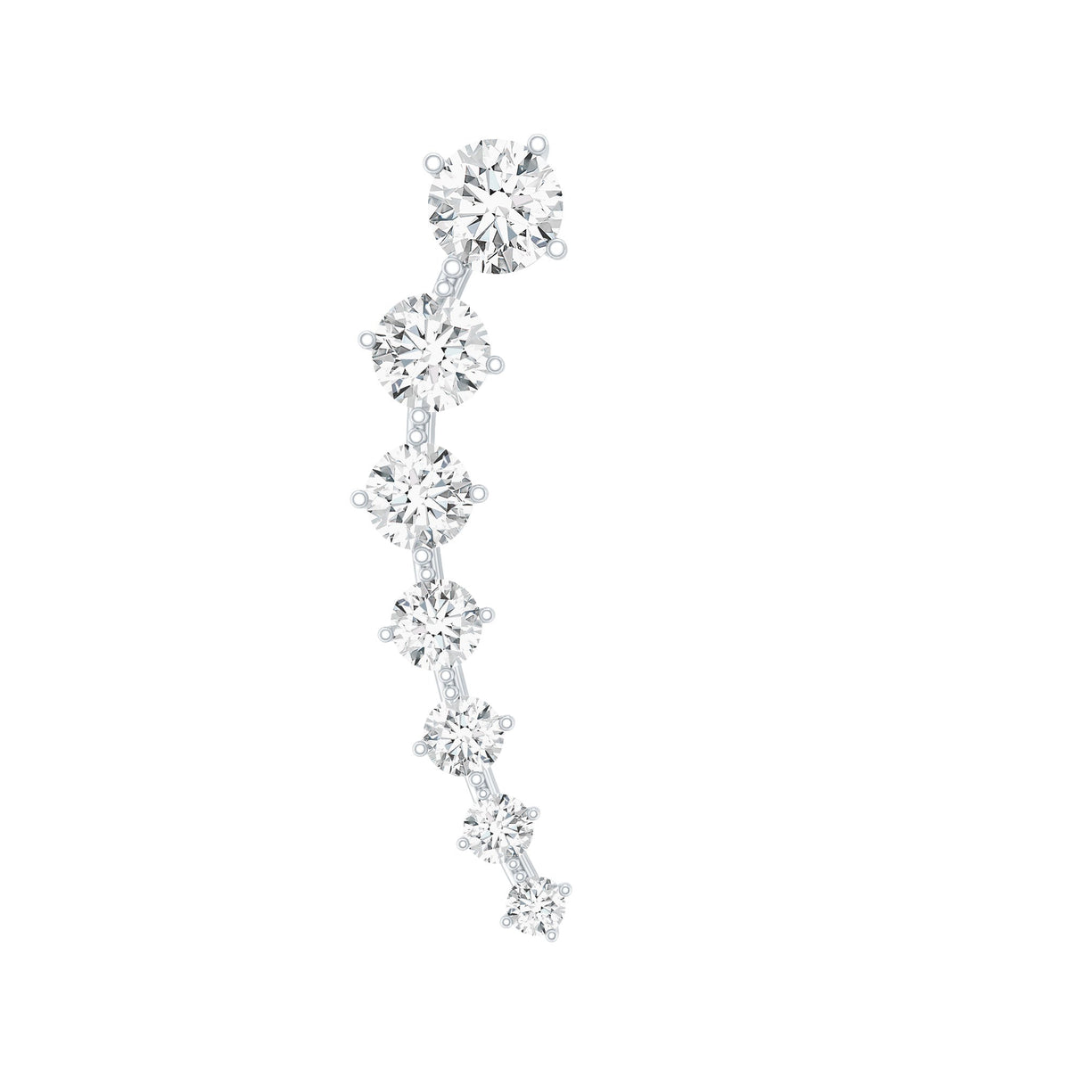 Brilliant Cut Diamond Ear Climber Earring for Helix Piercing