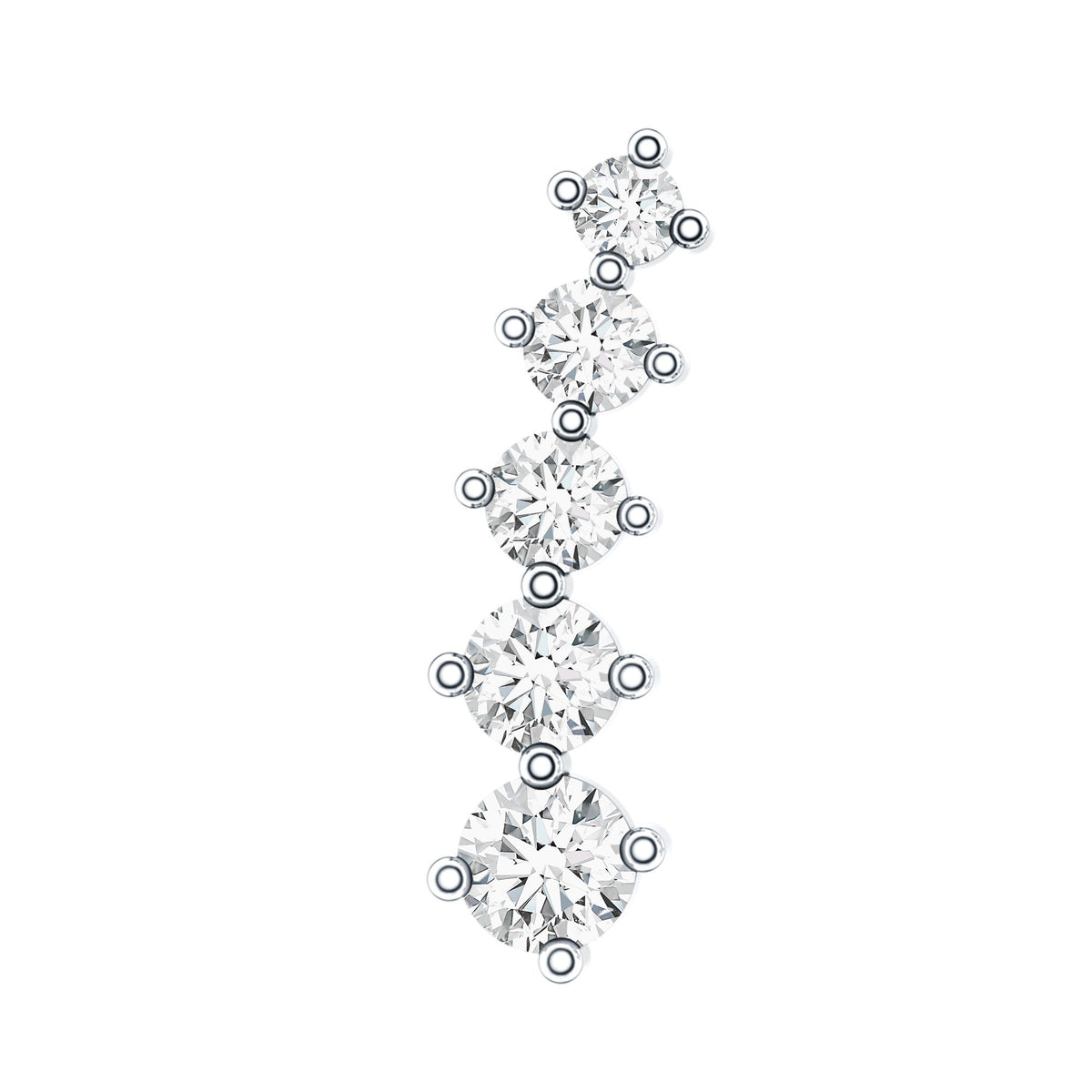 Minimal Graduated Diamond Crawler Earring