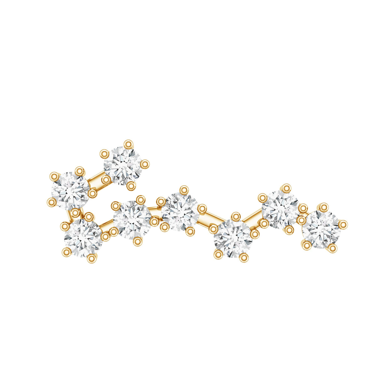 Certified Diamond Scorpio Zodiac Earring for Helix Piercing