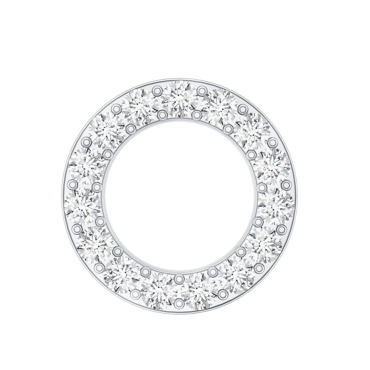 Simple Diamond Open Circle Earring with Flat Back