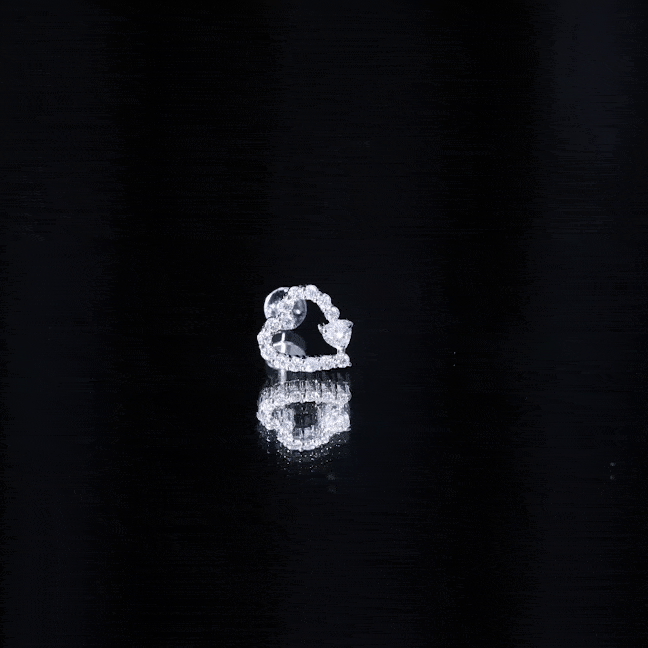Diamond Heart Shape Cartilage Earring