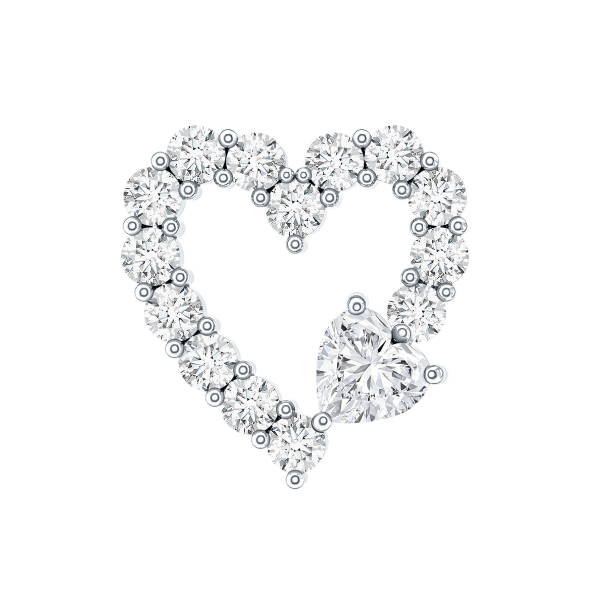 Diamond Heart Shape Cartilage Earring