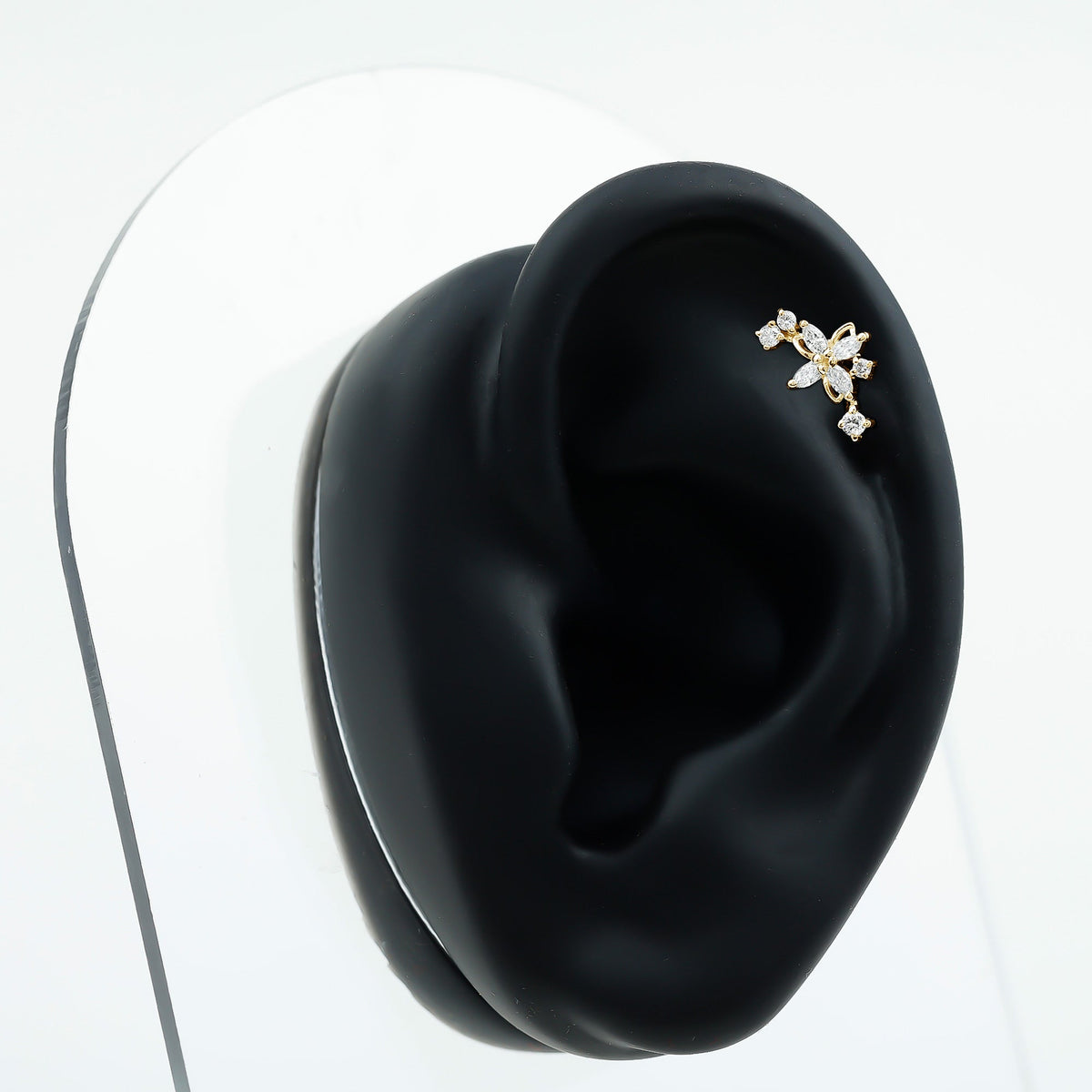 Diamond Flower Crawler Earring