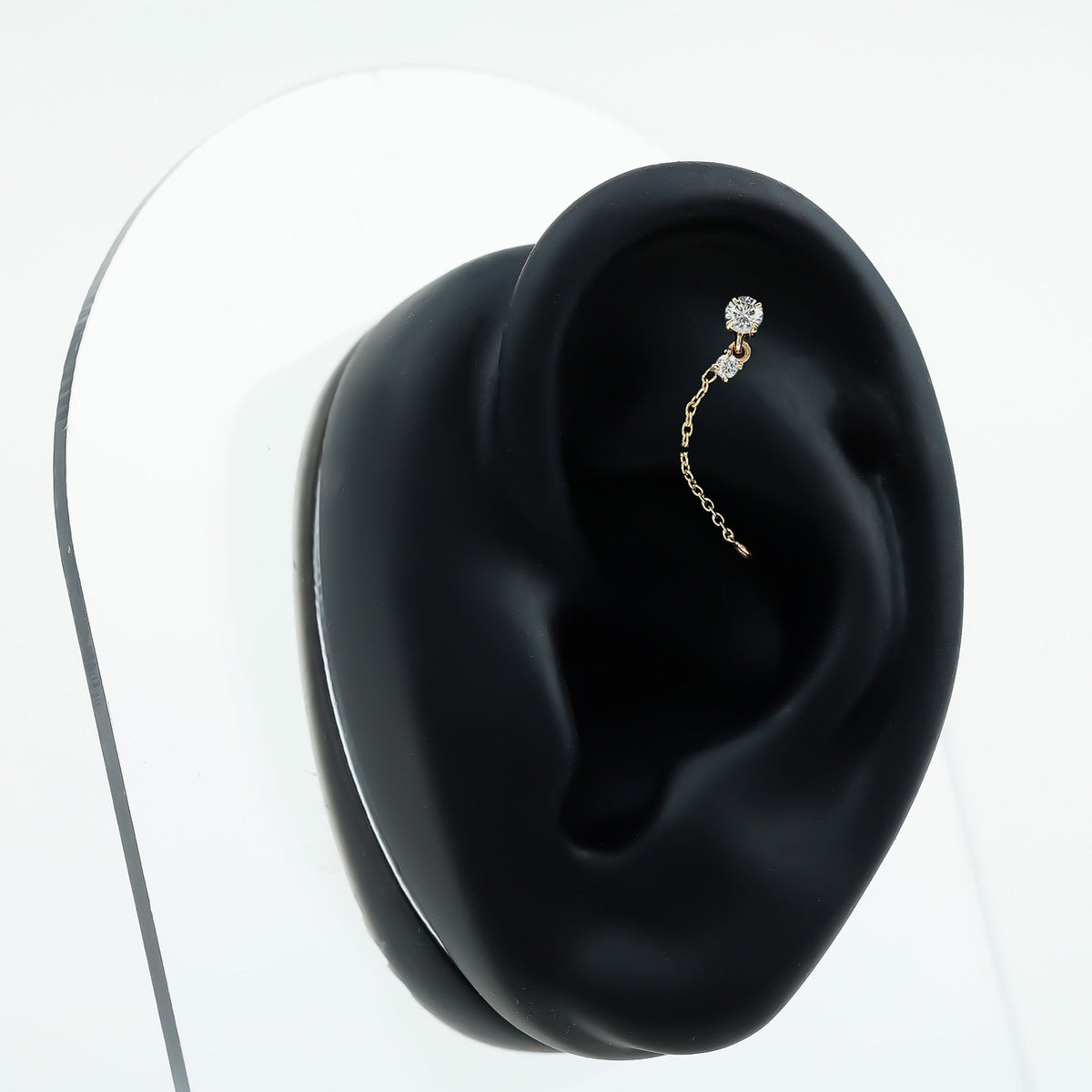 Certified Diamond Chain Drop Earring for Helix Piercing