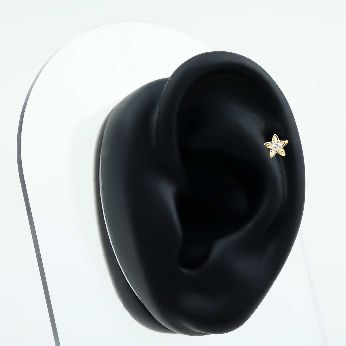Nature Inspired Diamond Earring for Conch Piercing