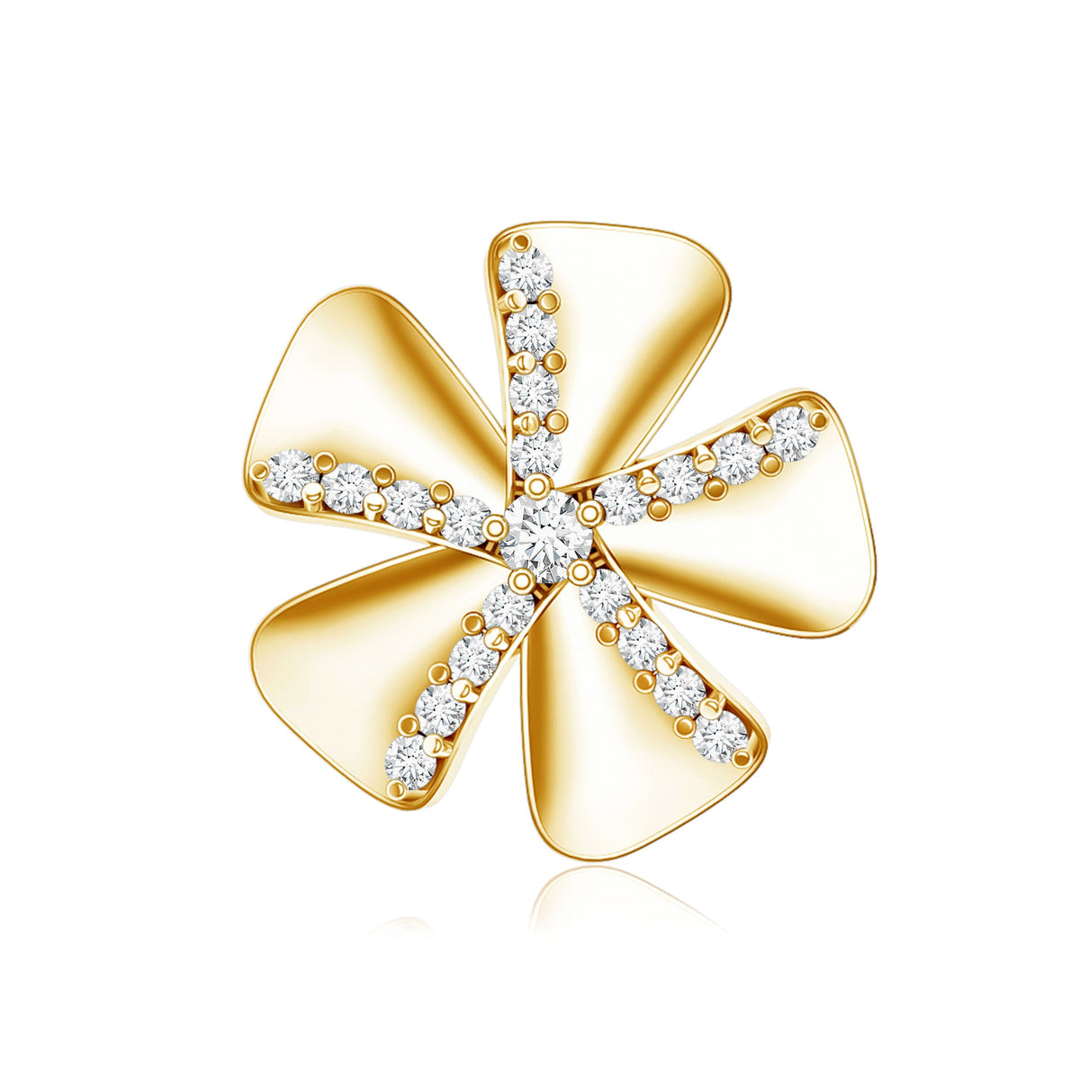 Modern Diamond Flower Earring for Helix Piercing