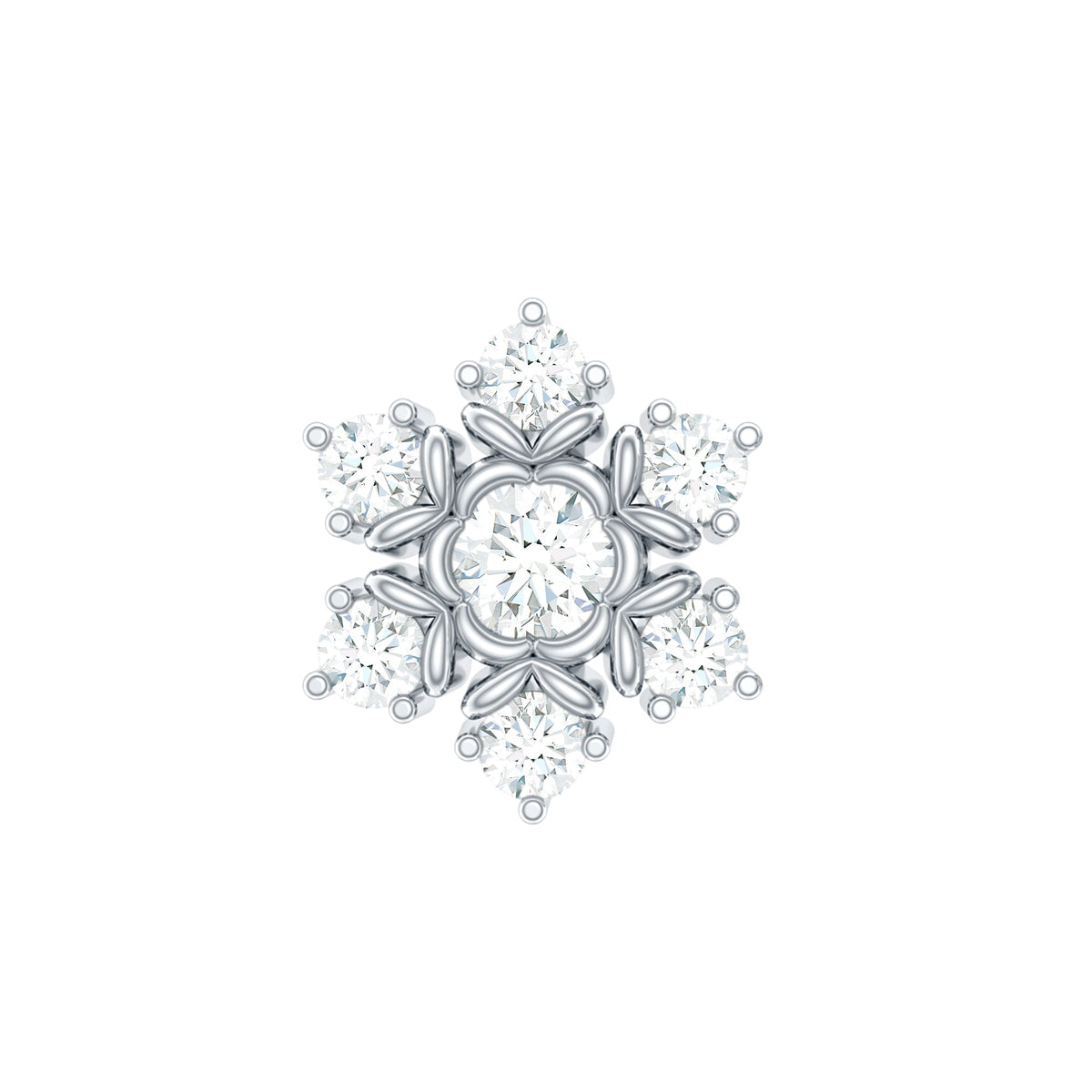 Nature Inspired Diamond Flower Earring for Helix Piercing