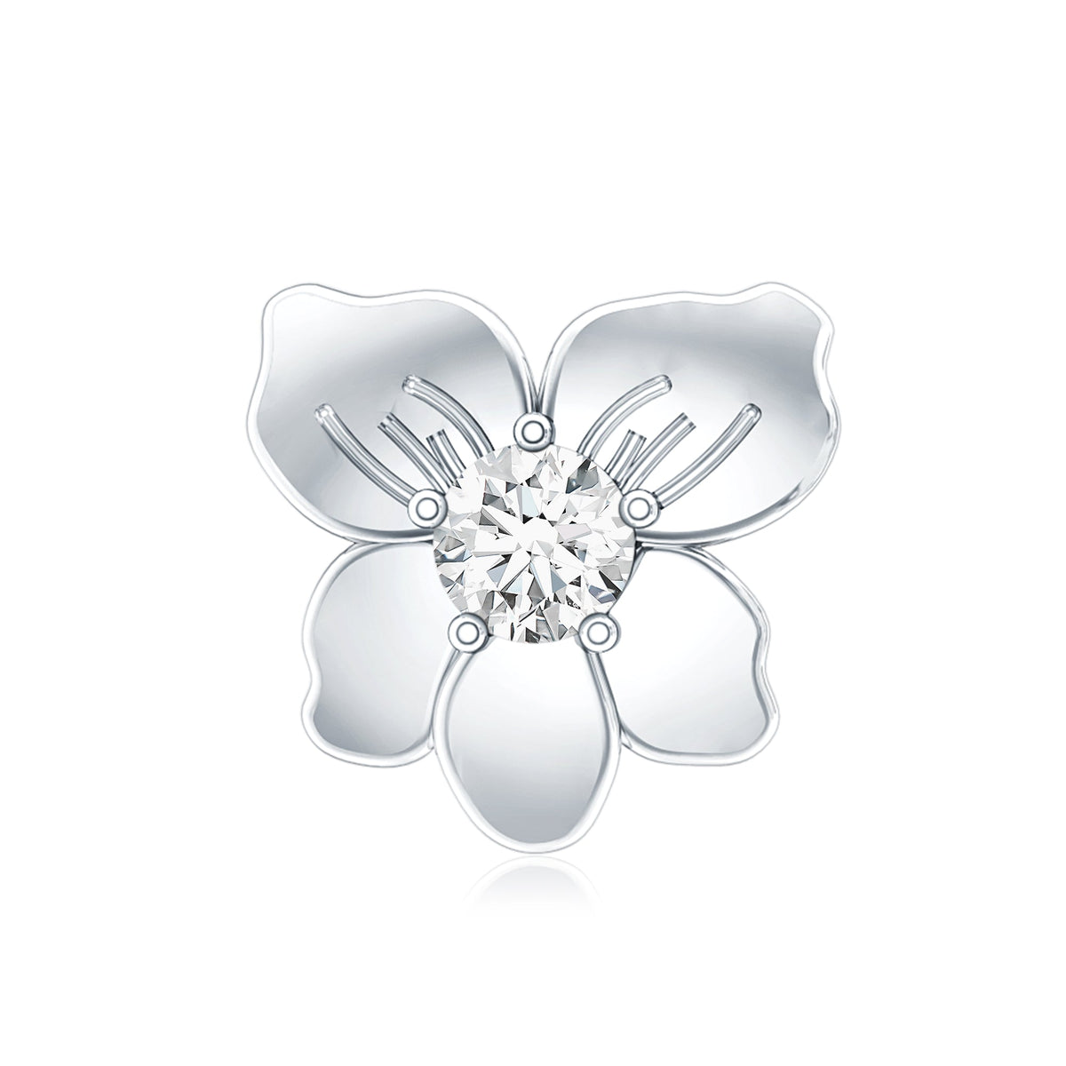 Nature Inspired Diamond Floral Helix Earring