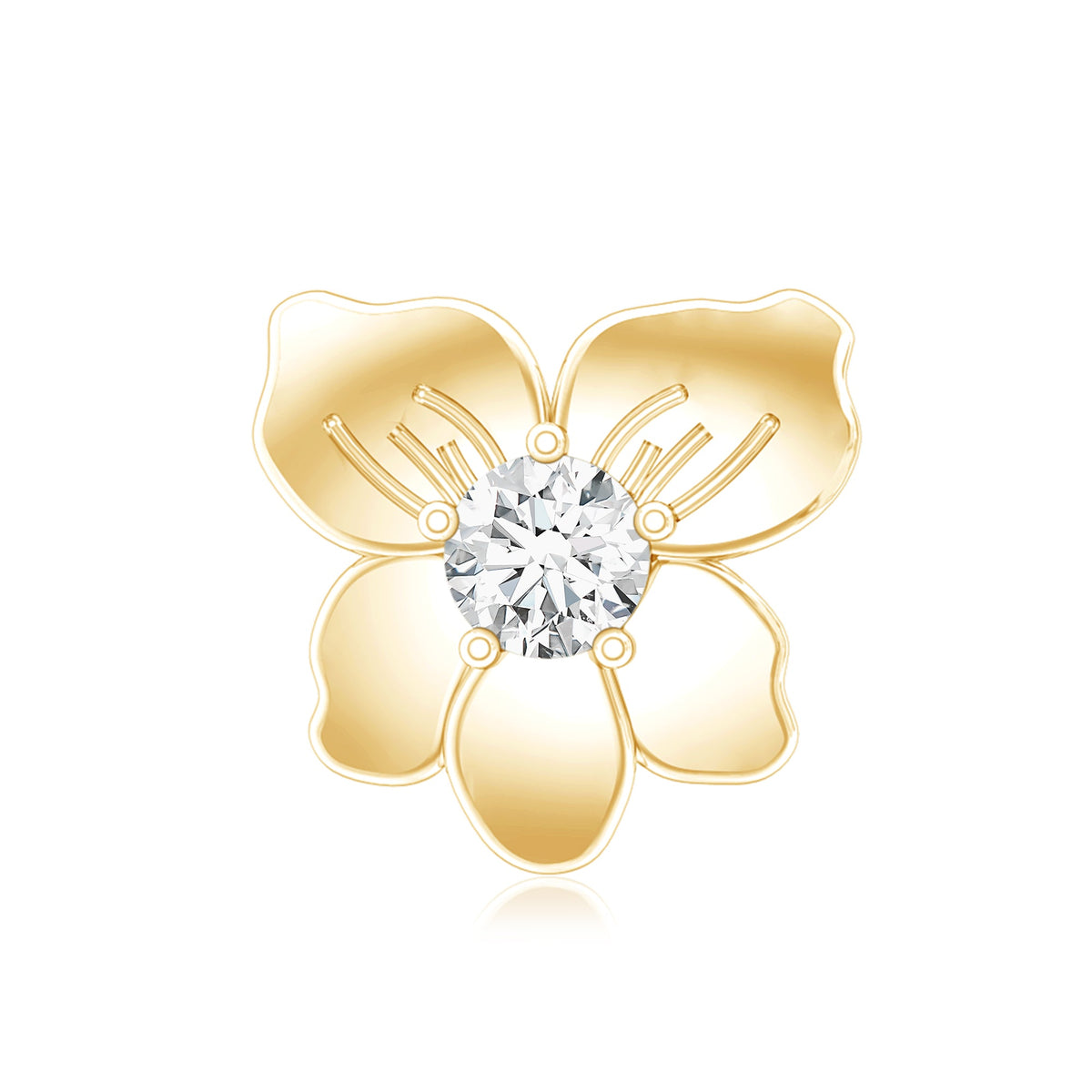 Nature Inspired Diamond Floral Helix Earring