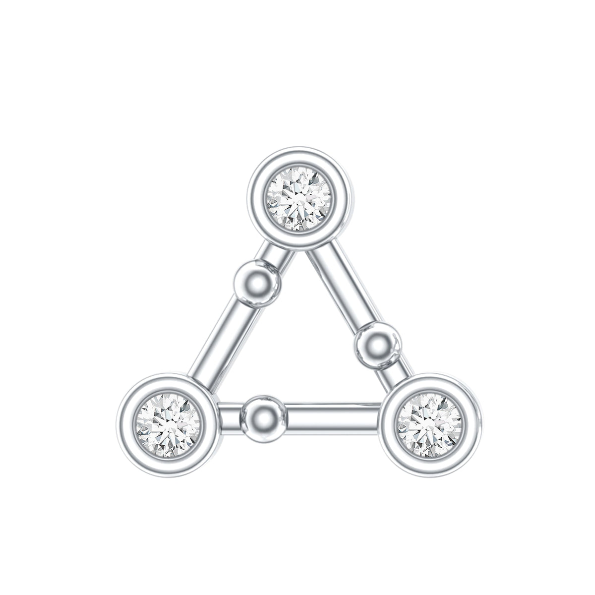 Diamond Open Triangle Earring for Conch Piercing