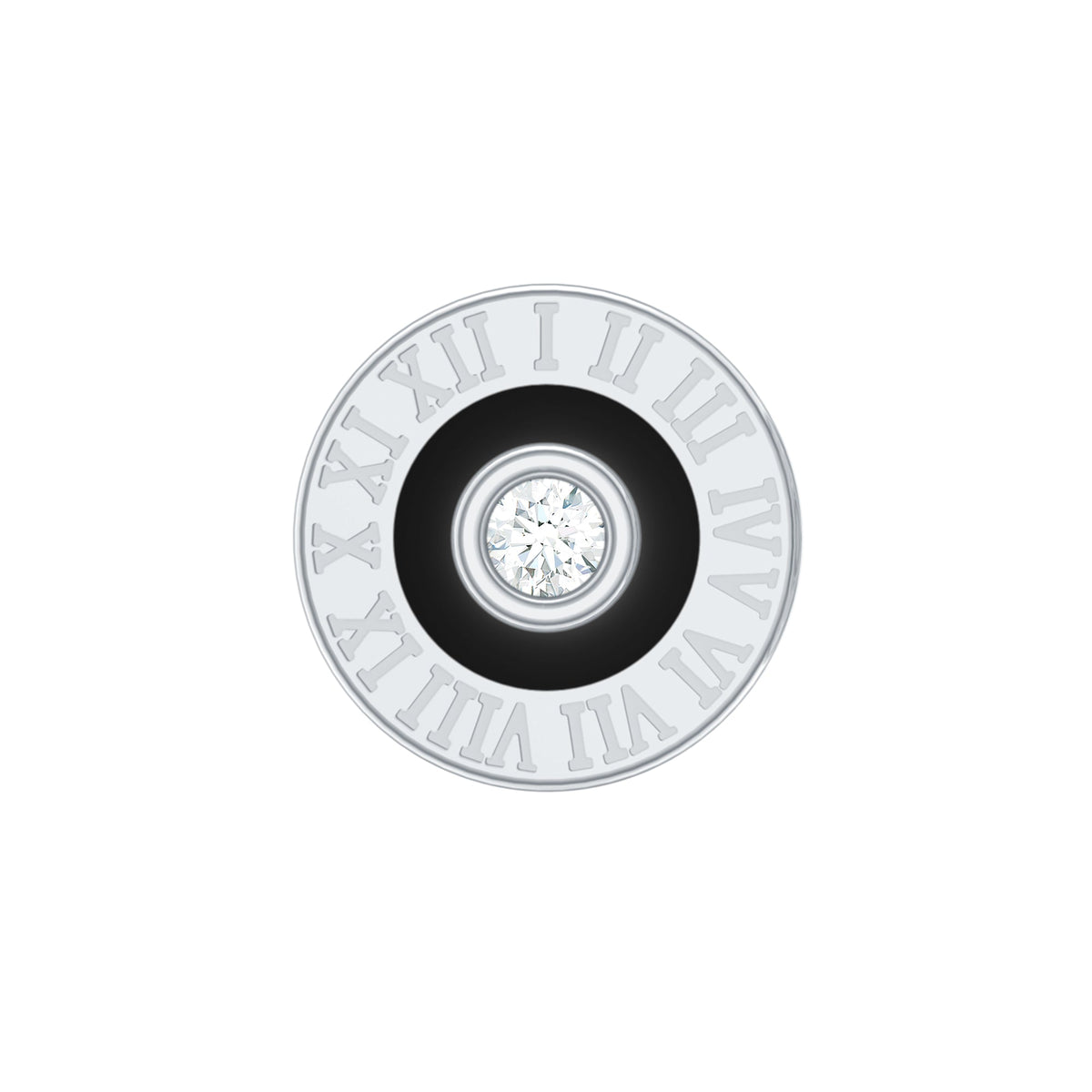 Diamond Clock Earring for Cartilage Piercing