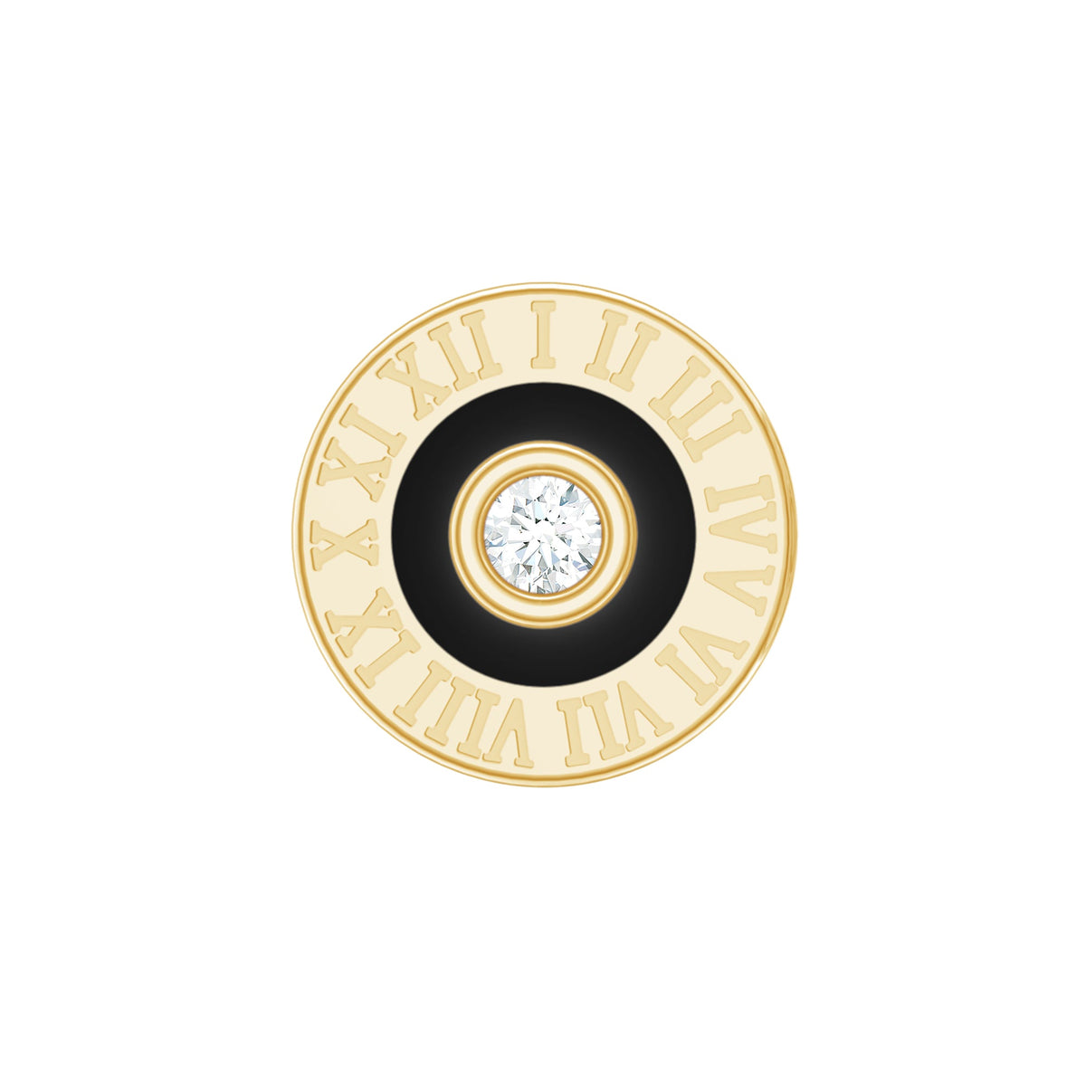 Diamond Clock Earring for Cartilage Piercing
