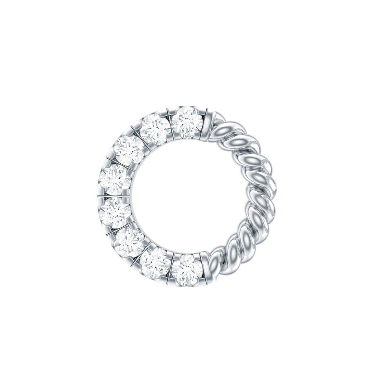 Diamond Circle Earring for Conch Piercing