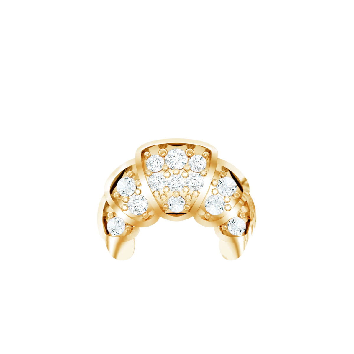 Diamond Croissant Earring for Conch Piercing