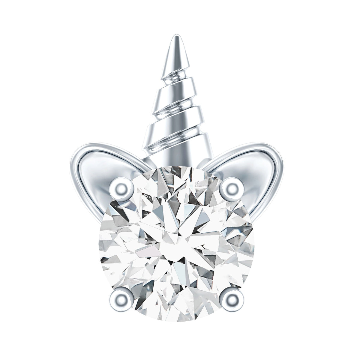 Cute Moissanite Unicorn Helix Earring for Women