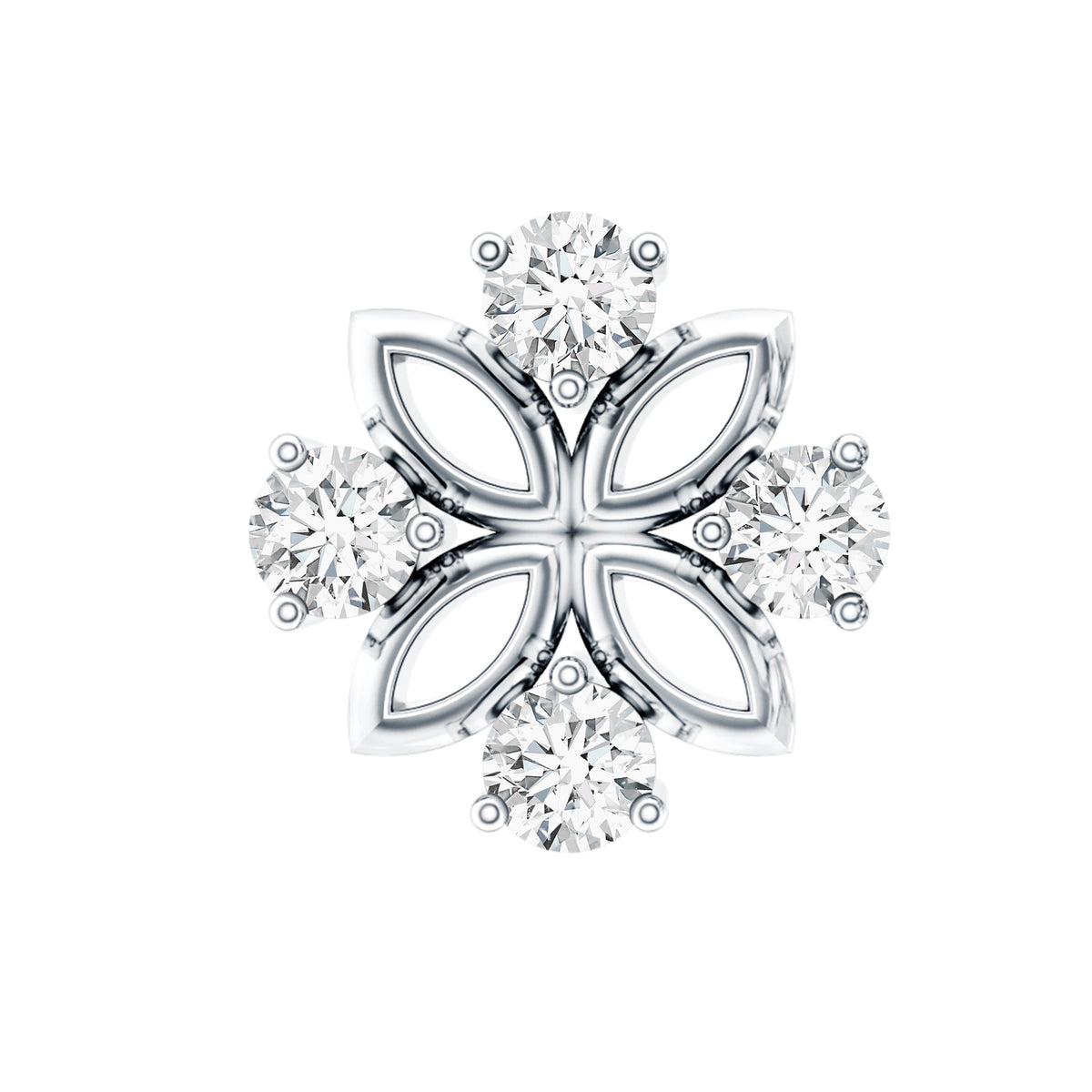Nature Inspired Certified Diamond Flower Earring for Helix Piercing