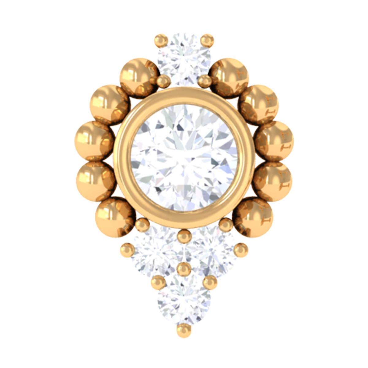 Bezel Set Diamond Minimalist Earring for Tragus Piercing