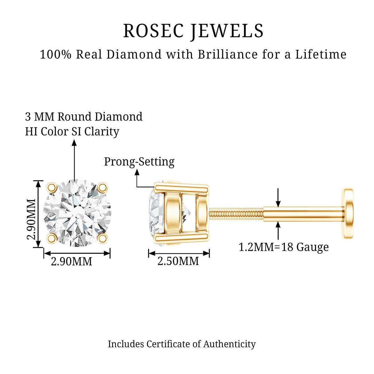 Minimalist Diamond Solitaire Conch Earring