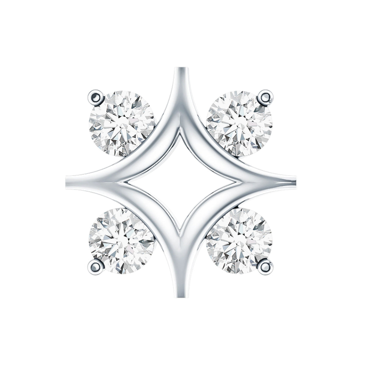 Round Cut Diamond Star Earring for Helix Piercing