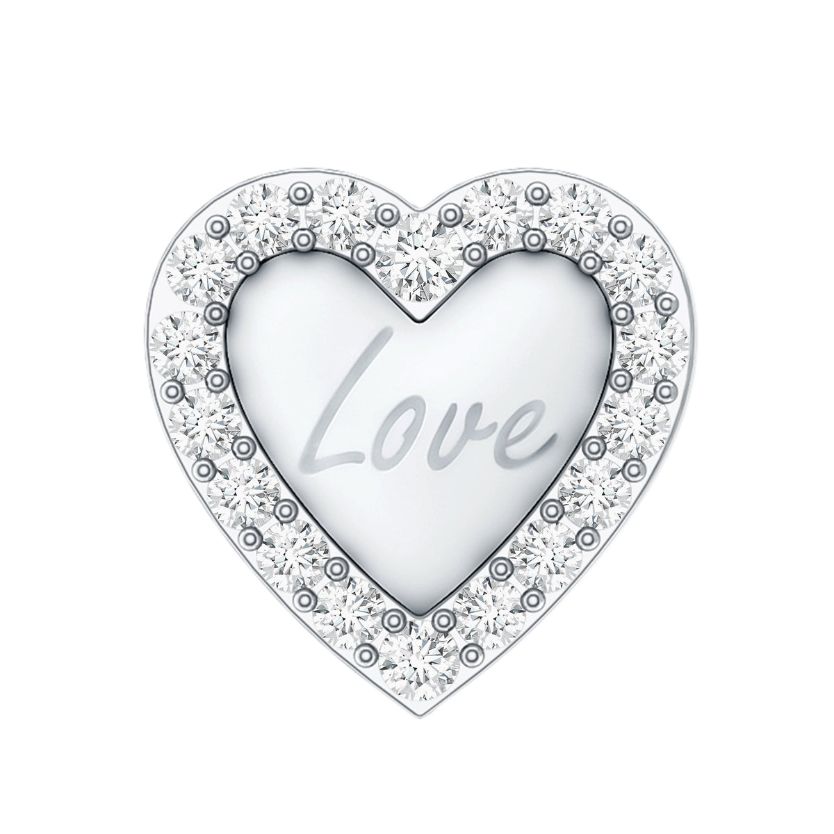 Cute Diamond Love Heart Earring for Helix Piercing