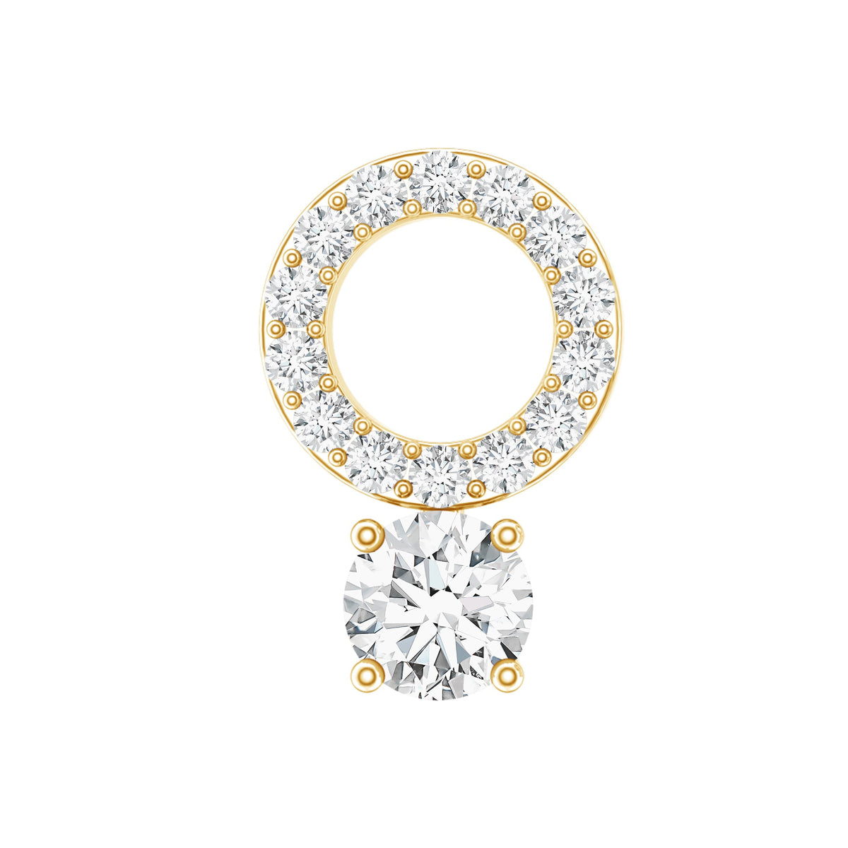 Minimalist Diamond Open Circle Helix Earring