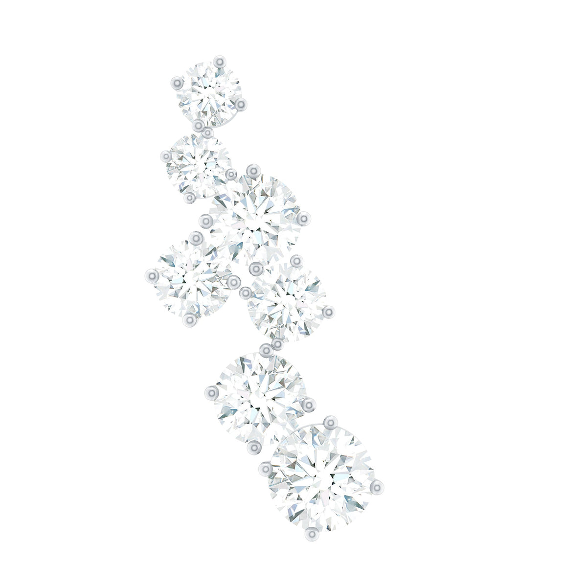 Simple Diamond Helix Piercing Earring with Flat Back