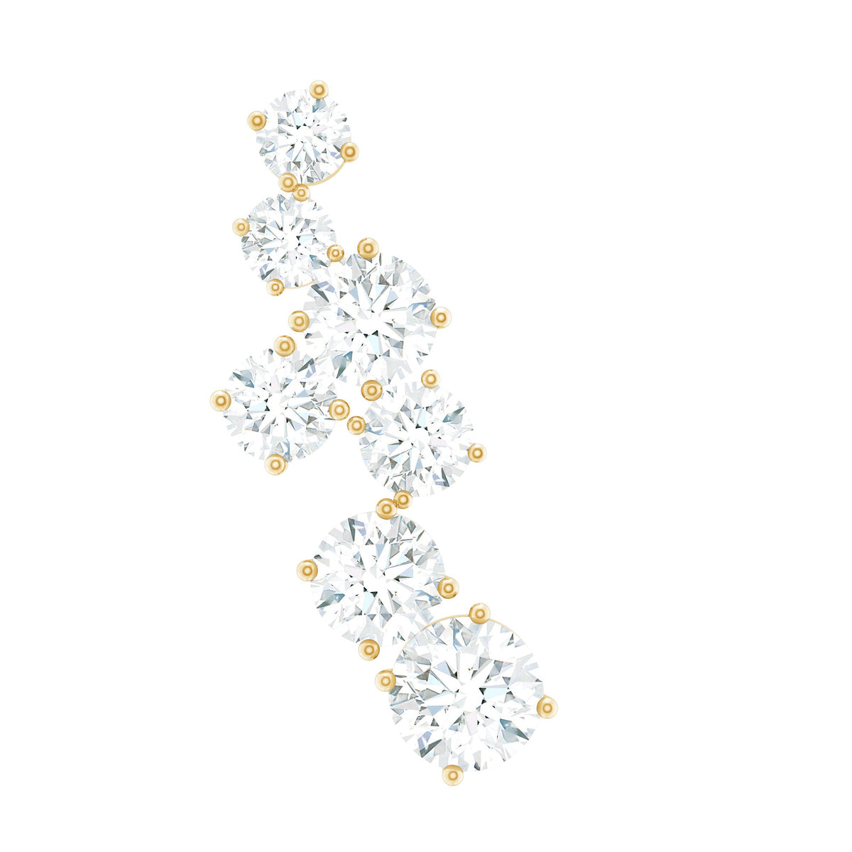 Simple Diamond Helix Piercing Earring with Flat Back