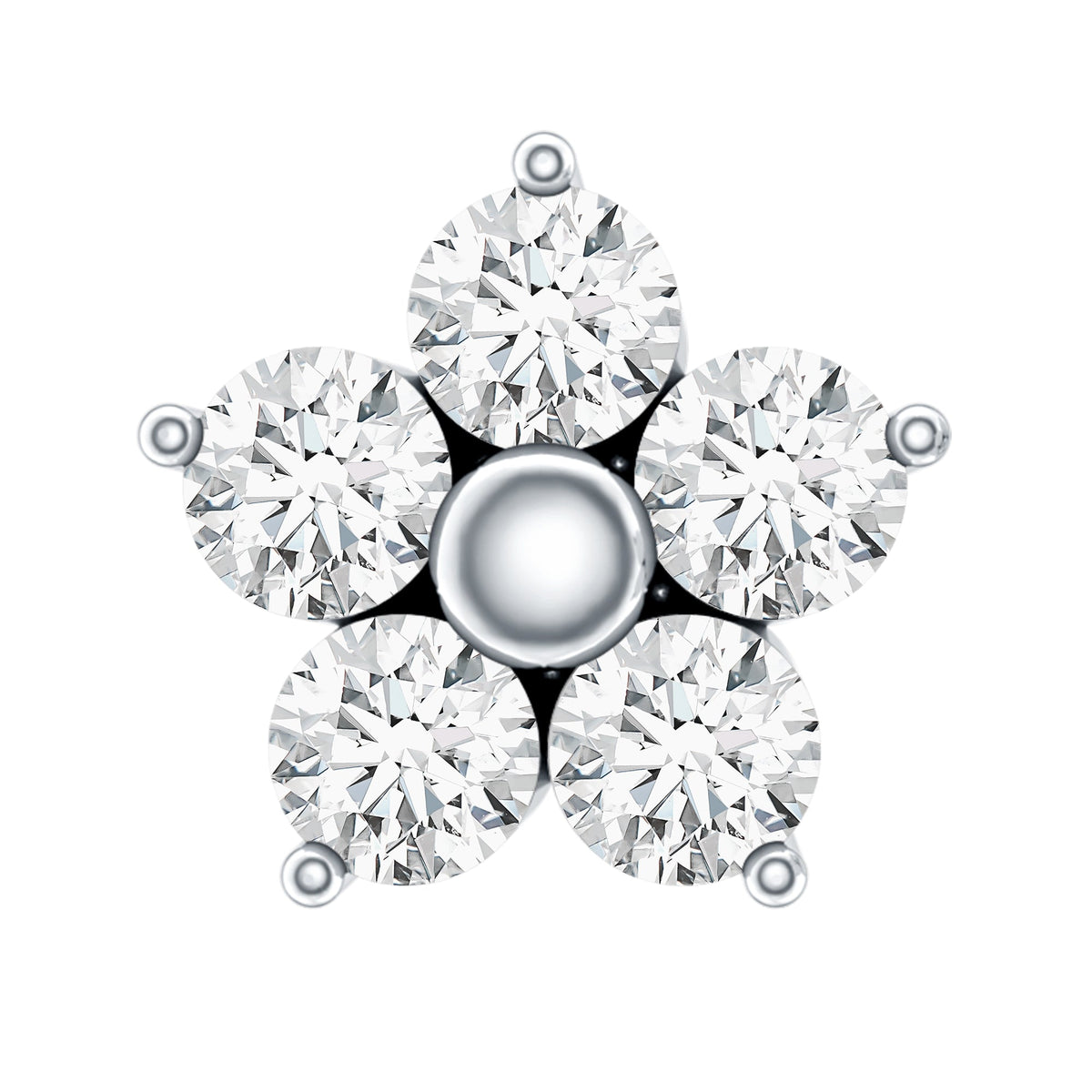 Nature Inspired Diamond Flower Earring for Tragus Piercing