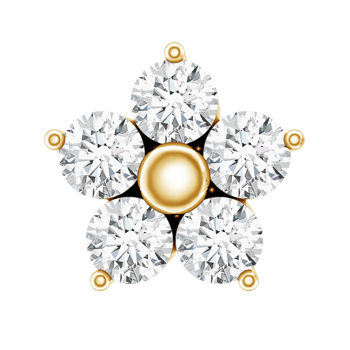 Nature Inspired Diamond Flower Earring for Tragus Piercing