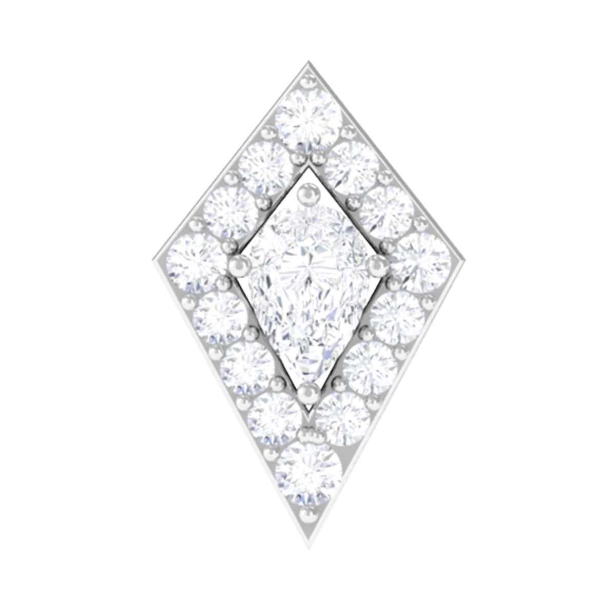 Modern Kite Shape Diamond Helix Earring
