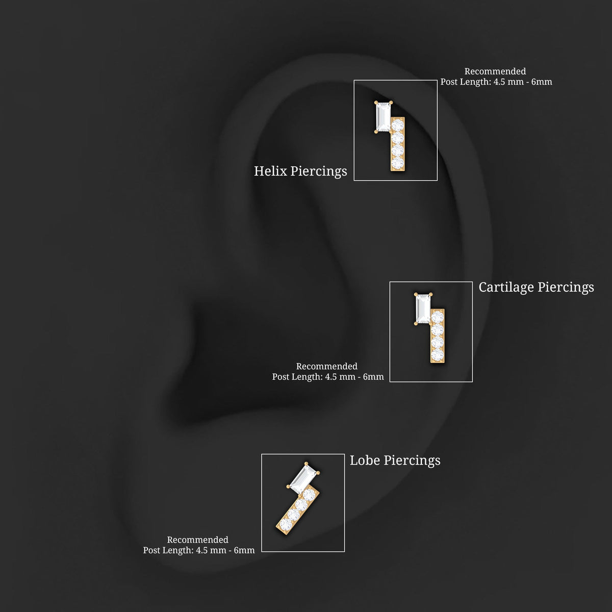 Minimalist Diamond Tragus Piercing Earring
