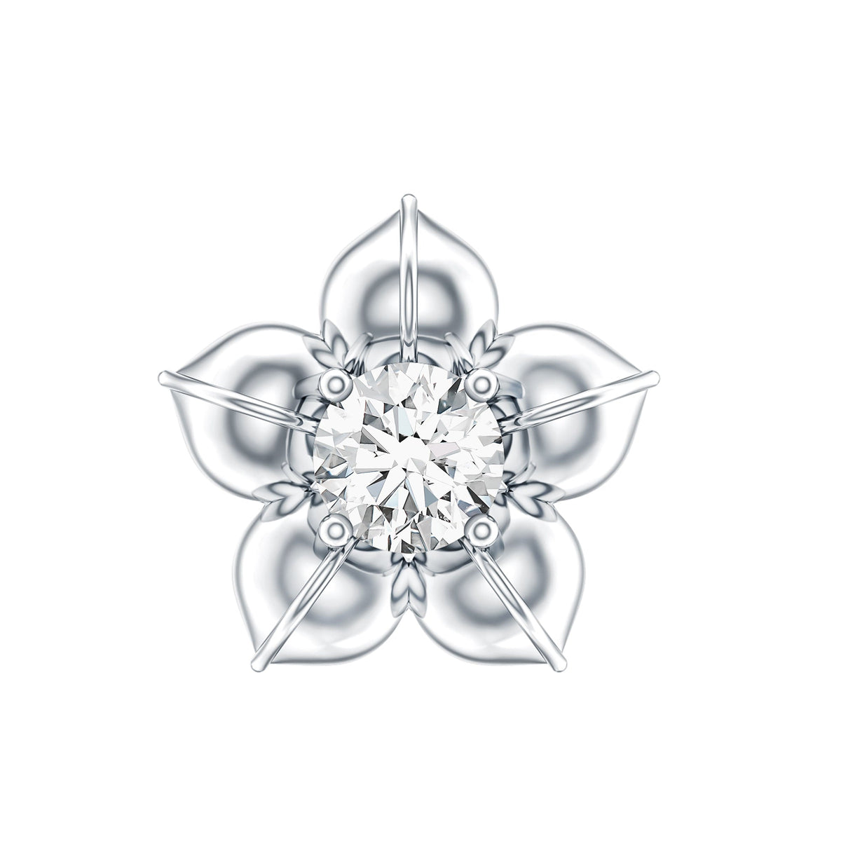 Minimal Diamond Flower Earring for Helix Piercing