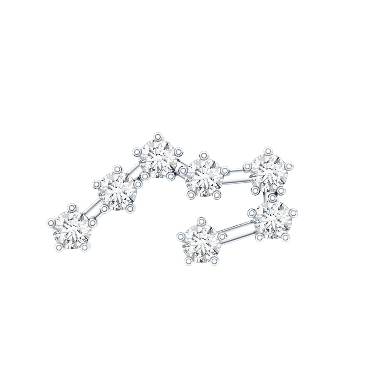 Diamond Taurus Zodiac Crawler Earring